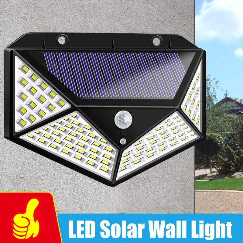 

1/2/4/6PCS Solar Wall Lights PIR Motion Sensor 100LED Waterproof Solar Street Light for Garden Decoration Powered Sunlight Lamp