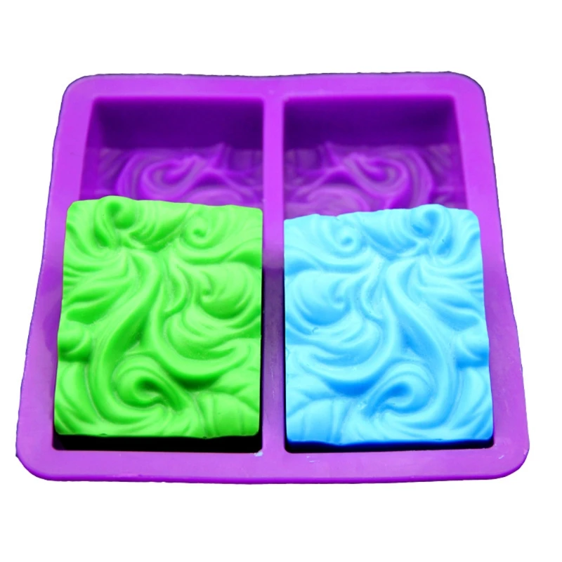 

4-hole Wave Handmade Soap Molds Square Jelly Pudding Chocolate Mold Fondant Cake Decoration Tool Mousse Cake Decorative Dropship
