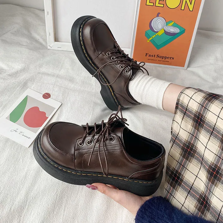 platform shoes lolita shoes mary janes Women's shoes School Uniform Jk Student Shoes Women lolita Vintage oxford cotton boots