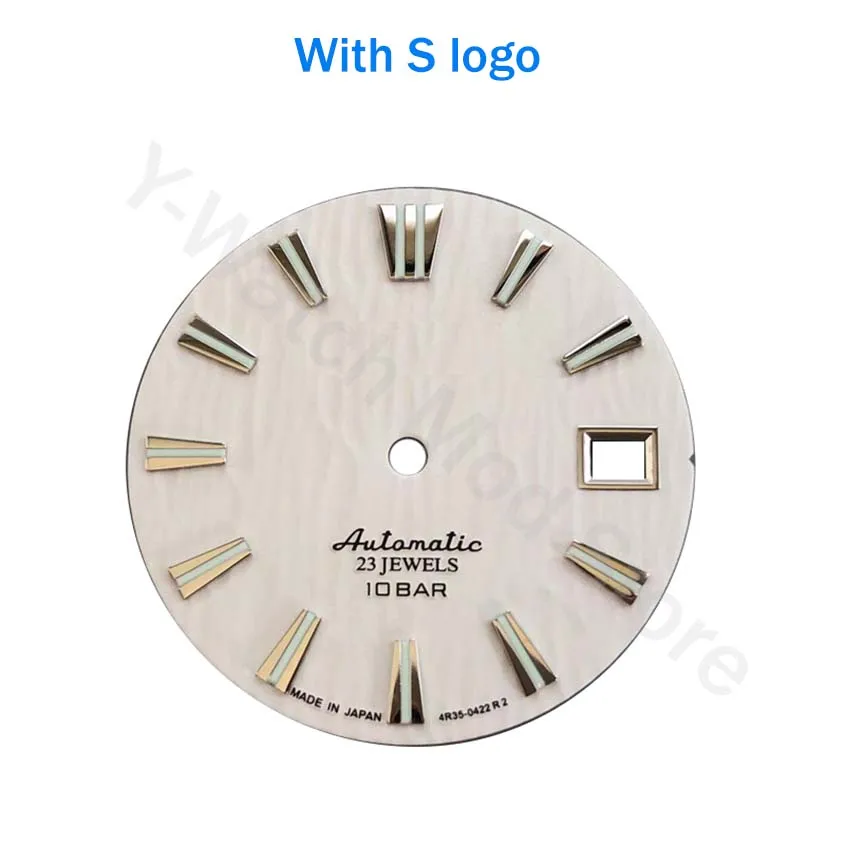 

High quality NH35 grand gs dial with s logo white color fit gs watch dial gs logo fit nh36/skx007/skx009