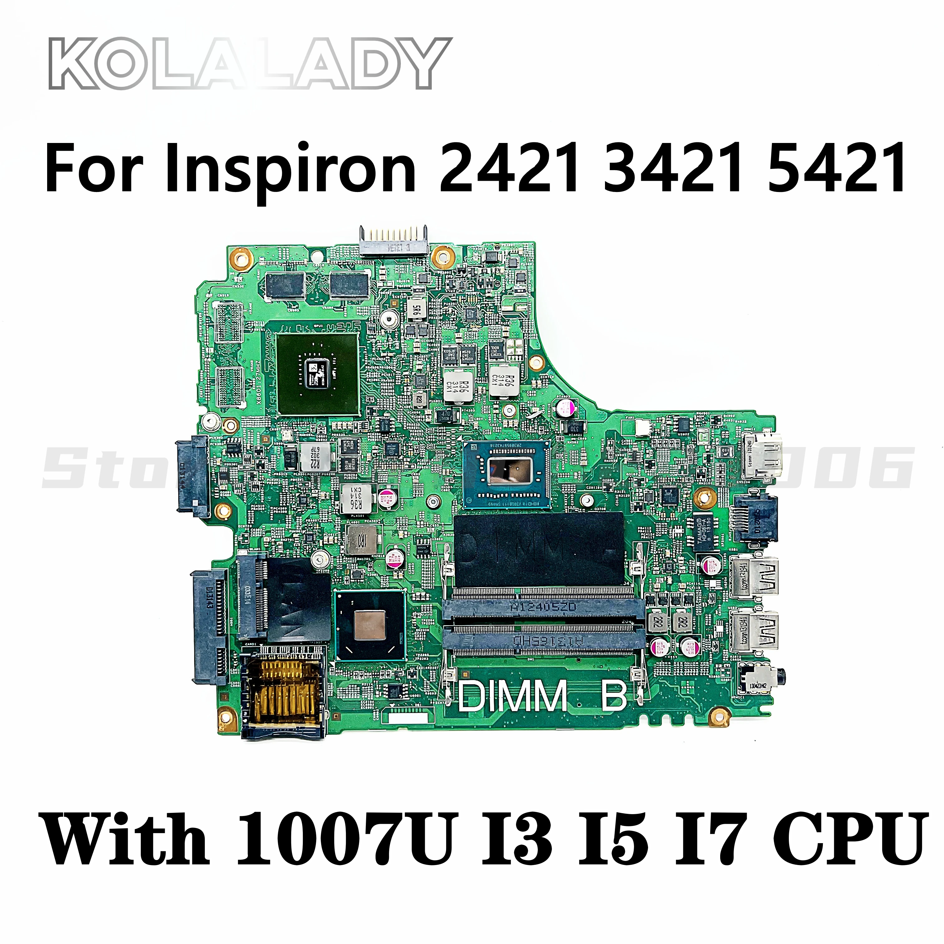 

PWB:5J8Y4 12204-1 для dell Inspiron 2421 3421 5421 материнская плата для ноутбука с 1007U I3 I5 I7 процессором 3-го поколения CN-07GDDC 05HG8X протестирована