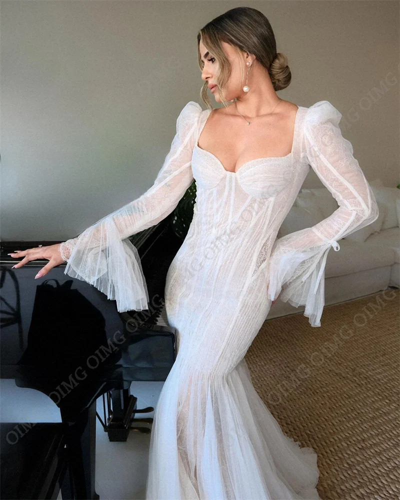 Женское свадебное платье-Русалка OIMG длинное Привлекательное платье невесты с