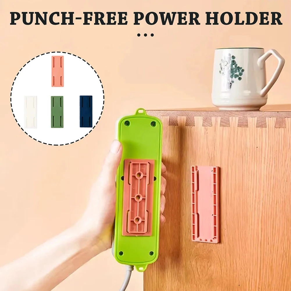 

Punch-free Row Plug Holder No Drilling Socket Plug Holder For Living Room Bedroom