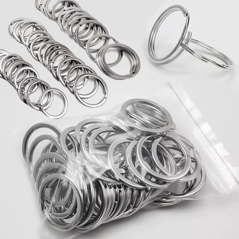 

20/40/60/80/100 шт. 25 мм простой посеребренный металлический Многоцелевой Брелок из нержавеющей стали брелок «сделай сам» портативные аксессуары