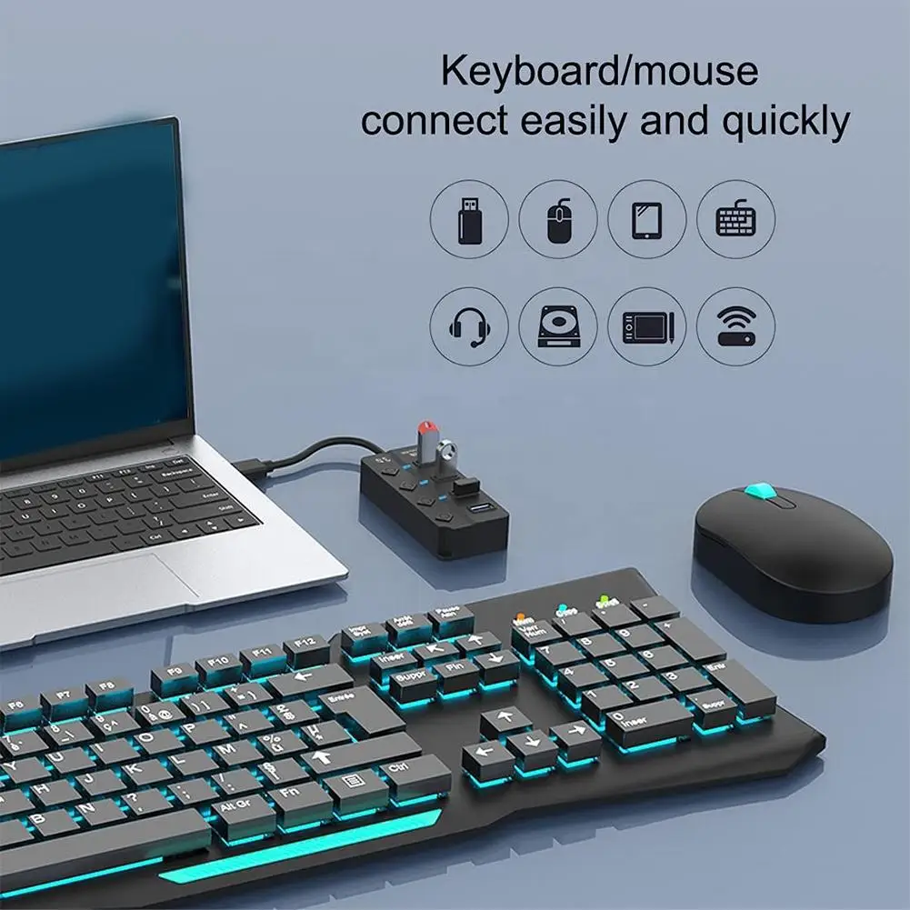 USB3.0 HUB 7-портовый разветвитель высокоскоростной для ноутбука компьютера