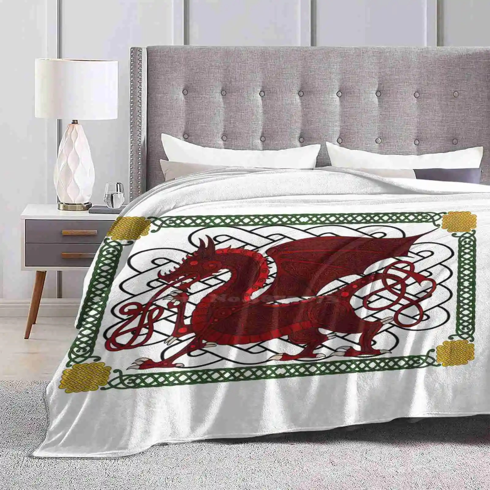 Welsh Dragon-Y Ddraig Goch Лидер продаж комнатное фланелевое одеяло для дома с драконами