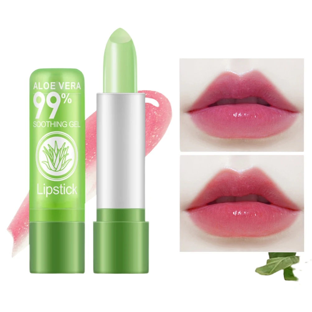 

Aloe Vera Lipstick Color Changing Lip Balm Moisturizing Long Lasting Lip Gloss Balm Lip Makeup