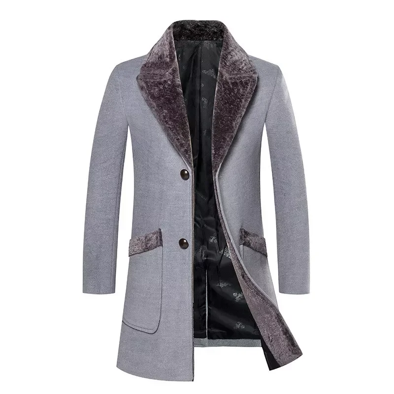 

2023NEW Winter Coats Long Jackets High Quality Men Casual Trench Wool Blends Business Casual Thicker Warm Woolen Long Coats 5XL