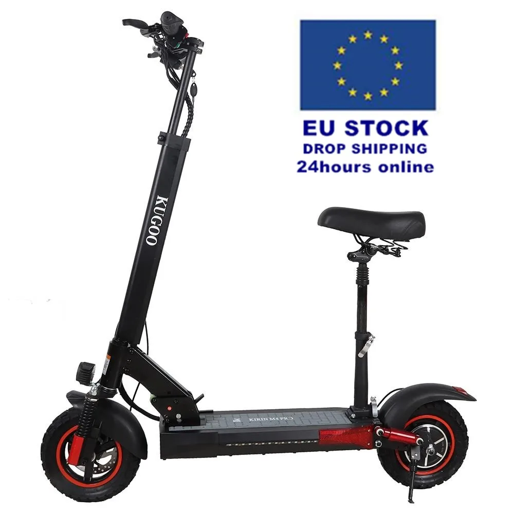 

EU Stock Free Dropshiping 48V 16AH KUGOO KIRIN M4 PRO 10" Off-road Tires 500W Motor Folding Electric Scooter with seat