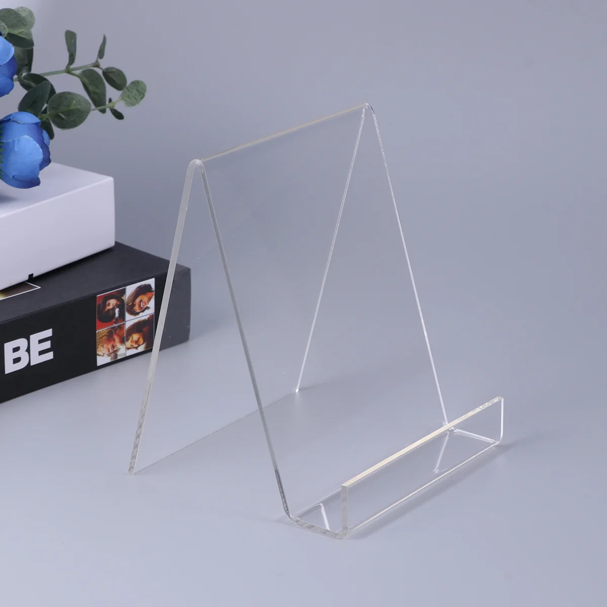 

Easel Book Holder Rack Stand Literature Document Brochure Holder Clear Transparent Book Shelf Record Display Stand A5
