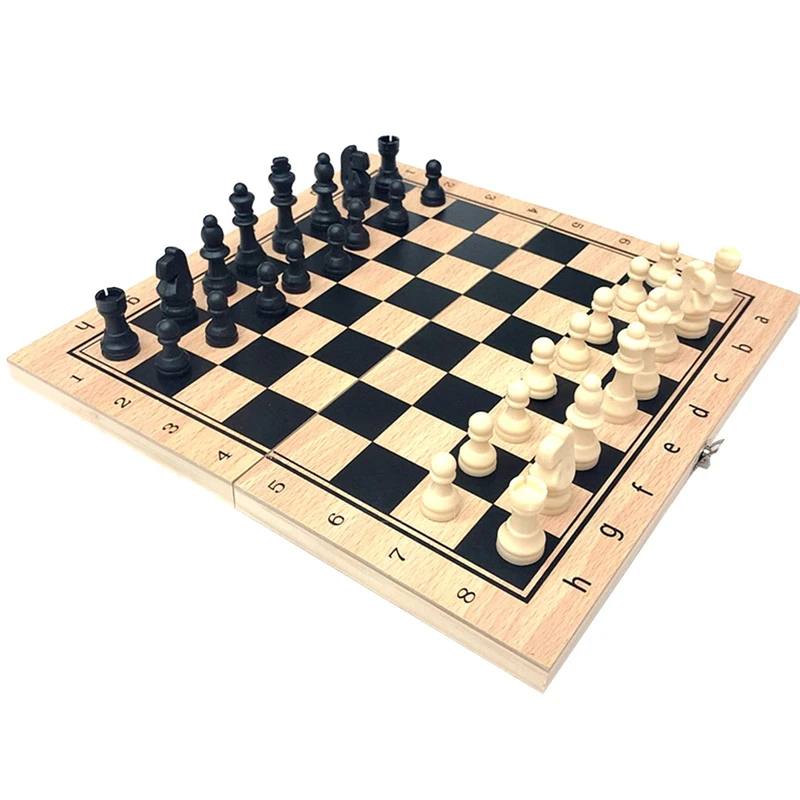 

3 In1 Wooden Chess And Checkers Set Board Games For Kids And Adults For Travel Portable Folding Chess Game Sets