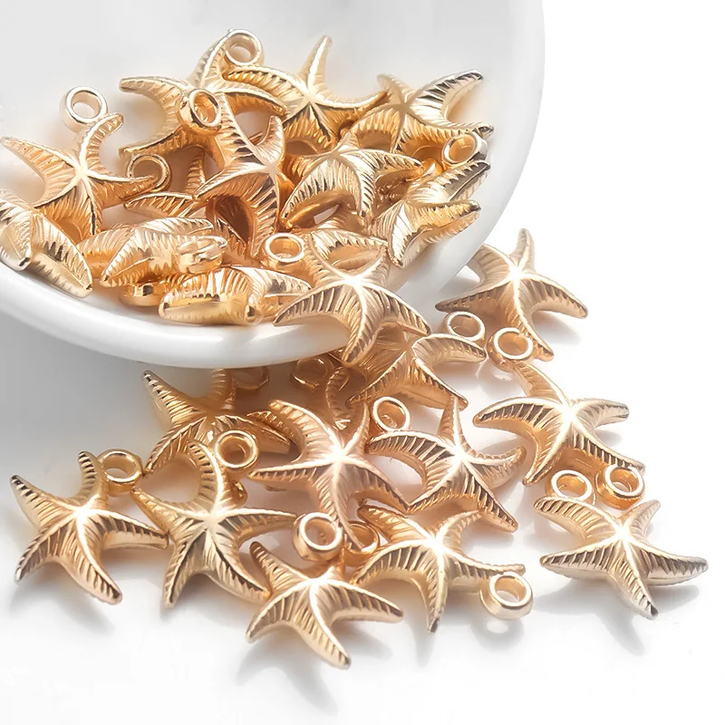 

100pcs 17x15mm Fahion Starfish Shape Pendants Plastic CCB Loose Spacer Beads for Jewelry Makings Supplies DIY Bracelet Necklace