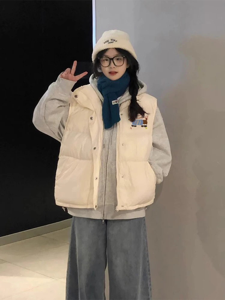 Cotton-padded jacket Vest Women Autumn and Winter Warm 2024 New Outdoor Loose Casual Waistcoat Cotton-Padded Jacket Cotton-Pa...