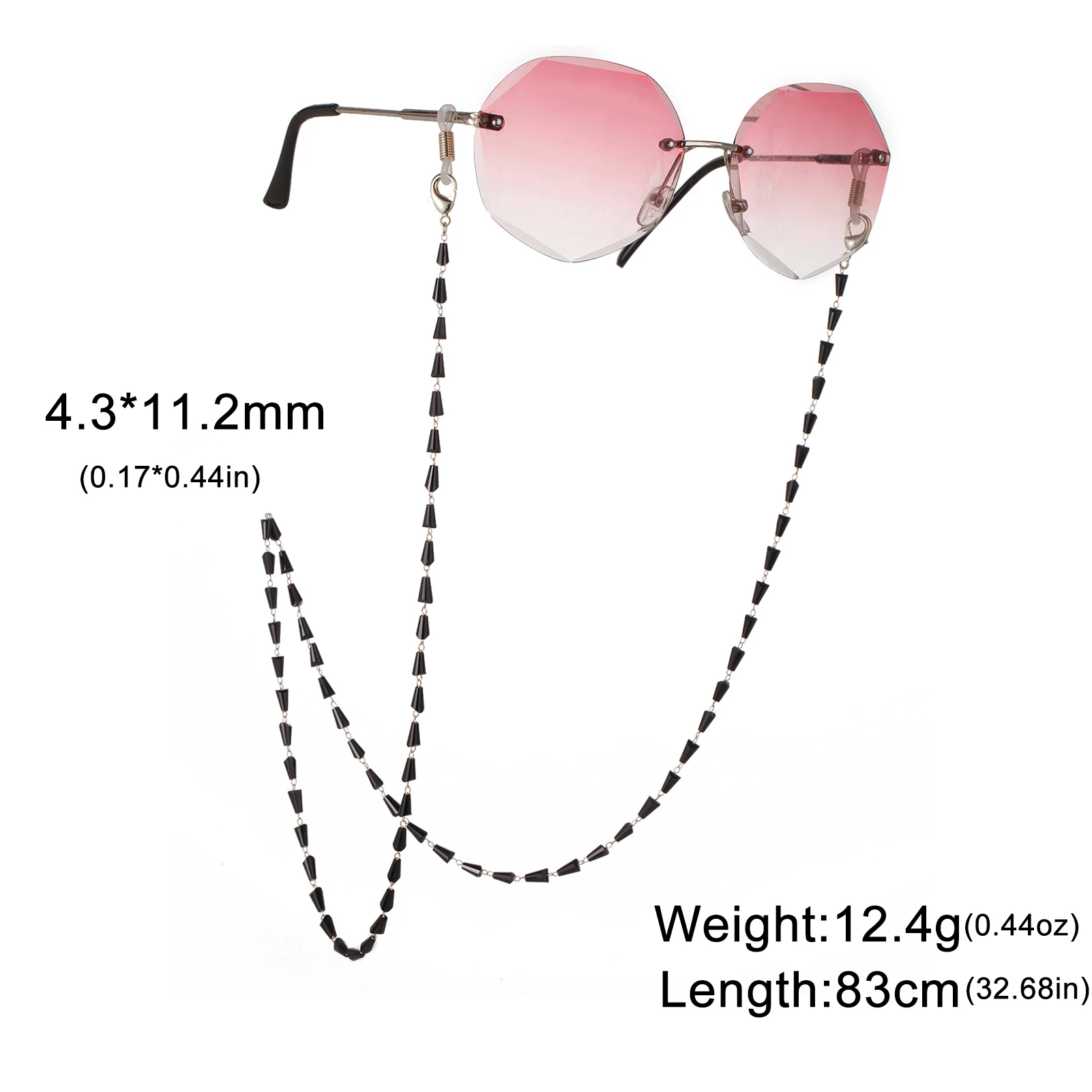 LIKGREAT новый дизайн черная цепочка для очков с бисером красочные хрустальные