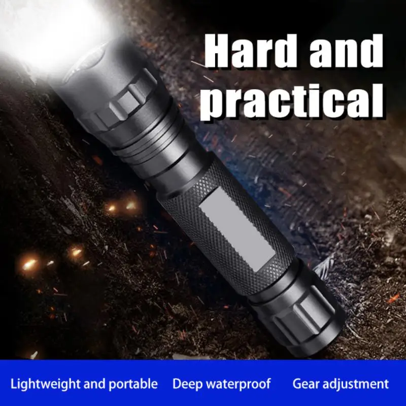 

Self-defense Flashlight Large Capacity Led Riding Hand Light Smart Fast Charging Lightweight Tent Lantern Camping Equipment Abs