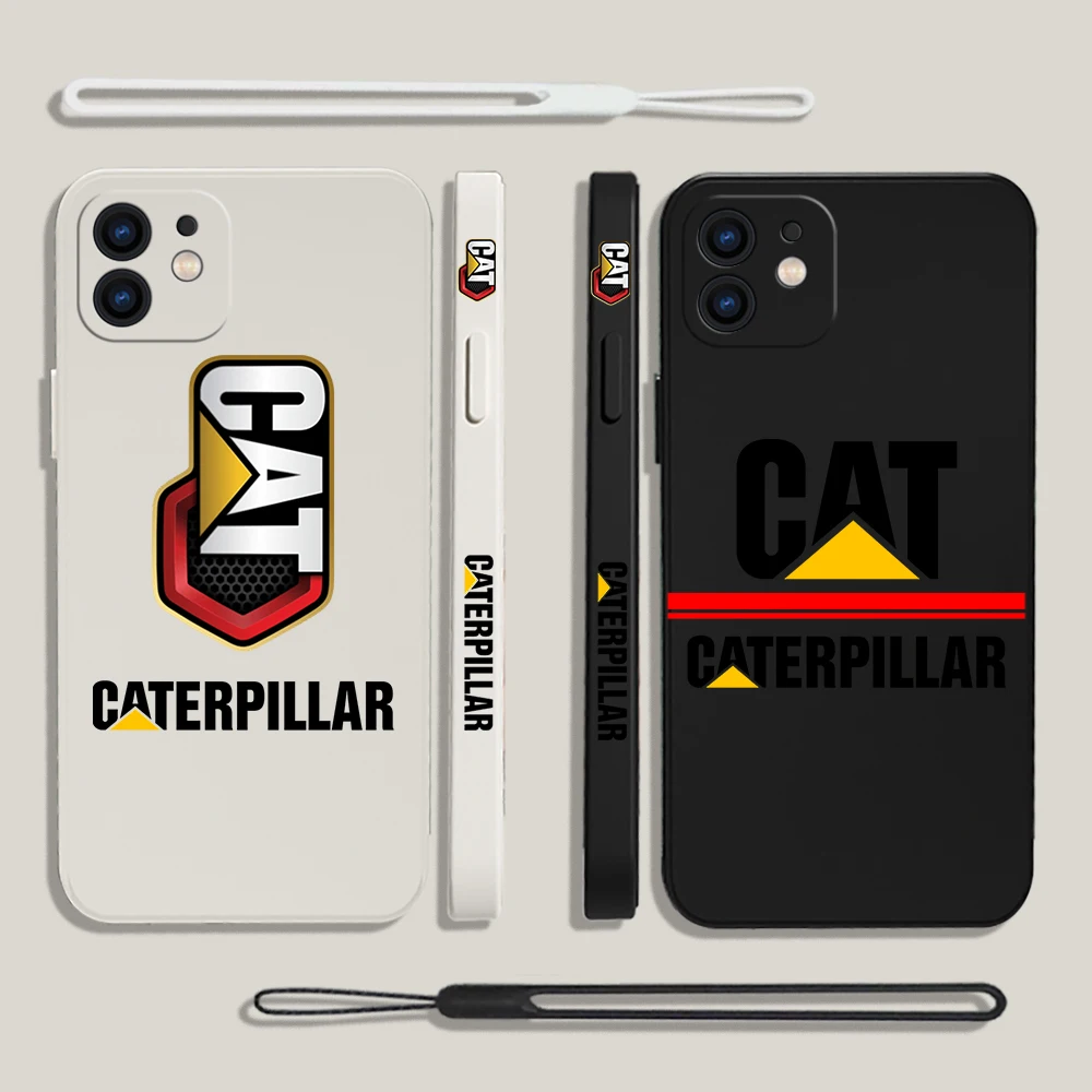 

CAT Excavator Caterpillars Phone Case For Samsung A53 A50 A52 A52S A51 A72 A71 A73 A81 A91 A32 A22 A20 A30 4G 5G with Hand Strap