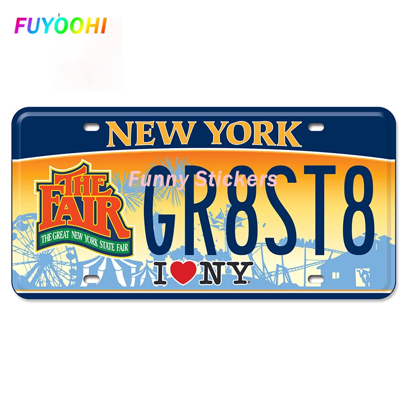 

FUYOOHI Play Stickers Creativity Car Sticker for New York License Plate EAIR Graphics JDM VAN Motorcycle Decal Car Assessoires
