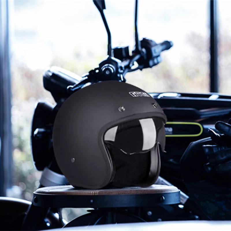 Мотоциклетный шлем с открытым лицом Ретро винтажный скутер Cafe Racer мужской