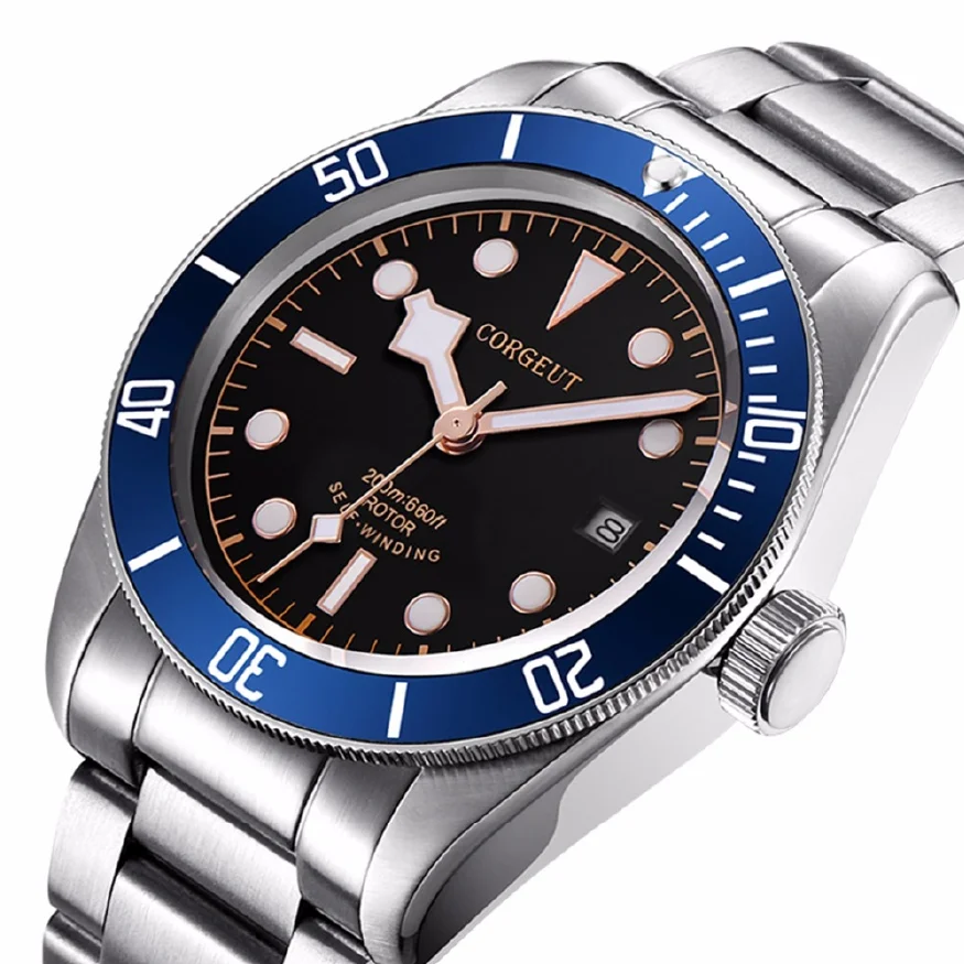 

Corgeut 41mm Watch Brand Luxury Men Watches lume Automatic Military Sport Swim Clock Waterproof Business Mechanical Wristwatch