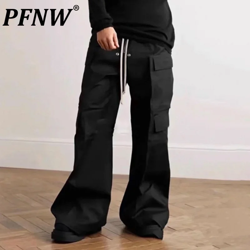 

Summer Men's Function Casual Techwear Trousers Fashion Pioneer Paratrooper Baggy Outdoor Drawstring Simple Pants 12Z1510