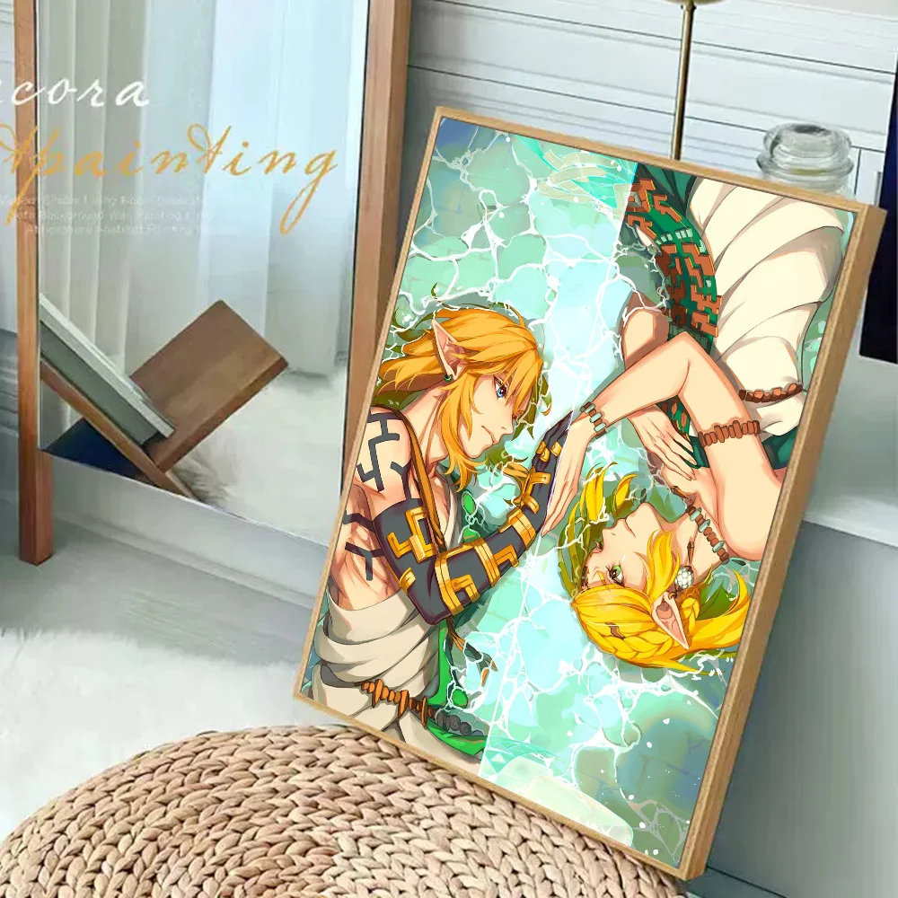 Legend Video Game Zeldas DIY Sticky Poster Whitepaper Prints Posters Artwork Vintage Decorative Painting