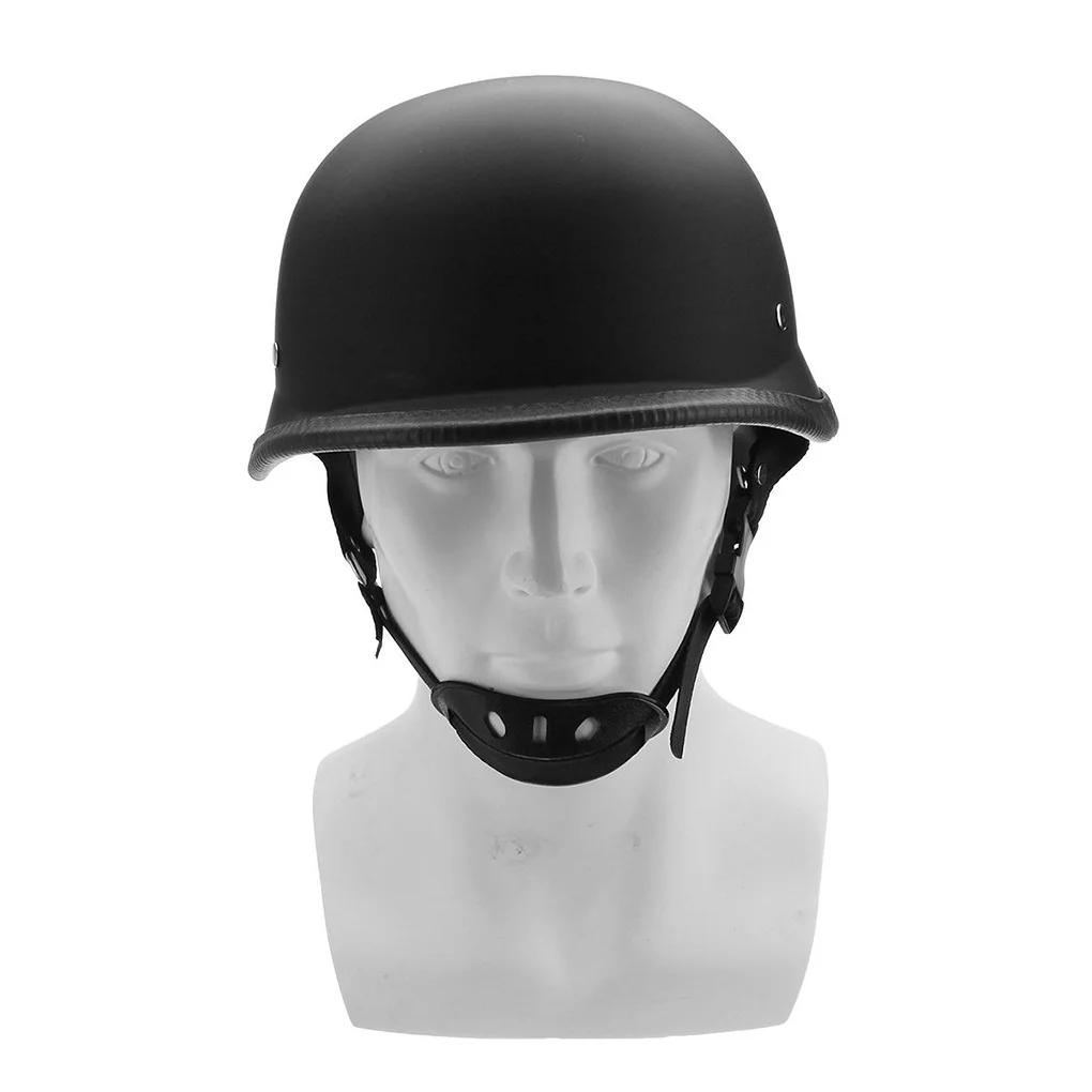 

Матовый Черный винтажный мотоциклетный шлем в немецком стиле, прочный АБС-пластик, полулицевой мотоциклетный велосипедный шлем