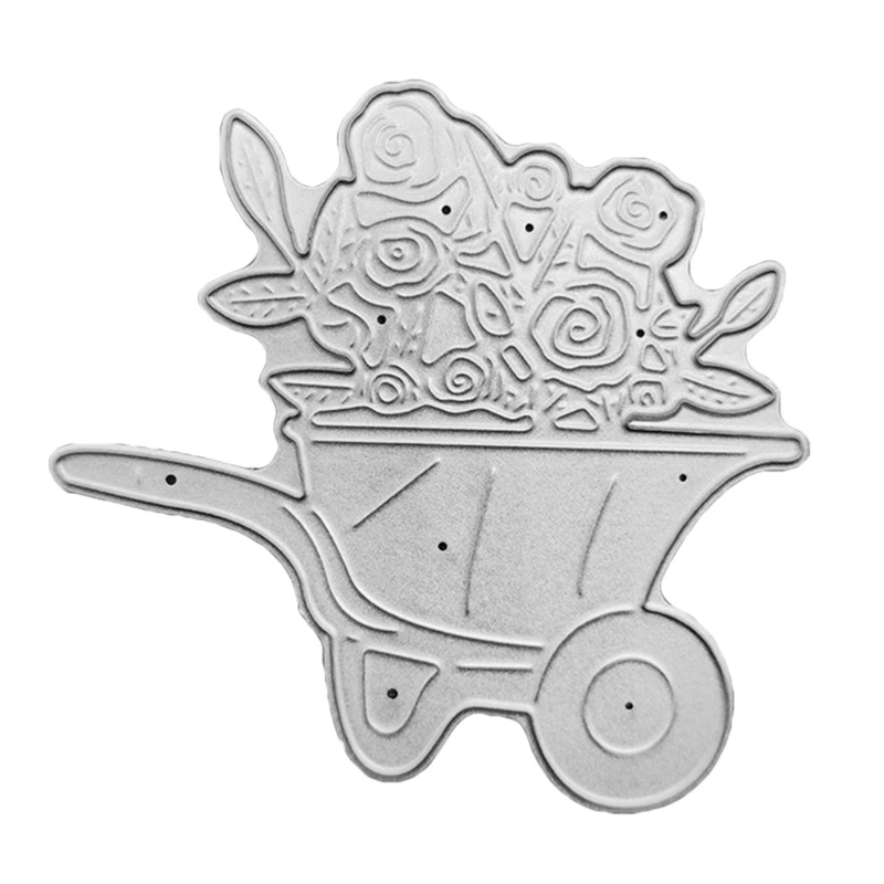 

Metal Stamps Cutting Dies Steel Stamper Set Steel Cut Die DIY Roses Cart 3D Stencil Template for Card Ornaments