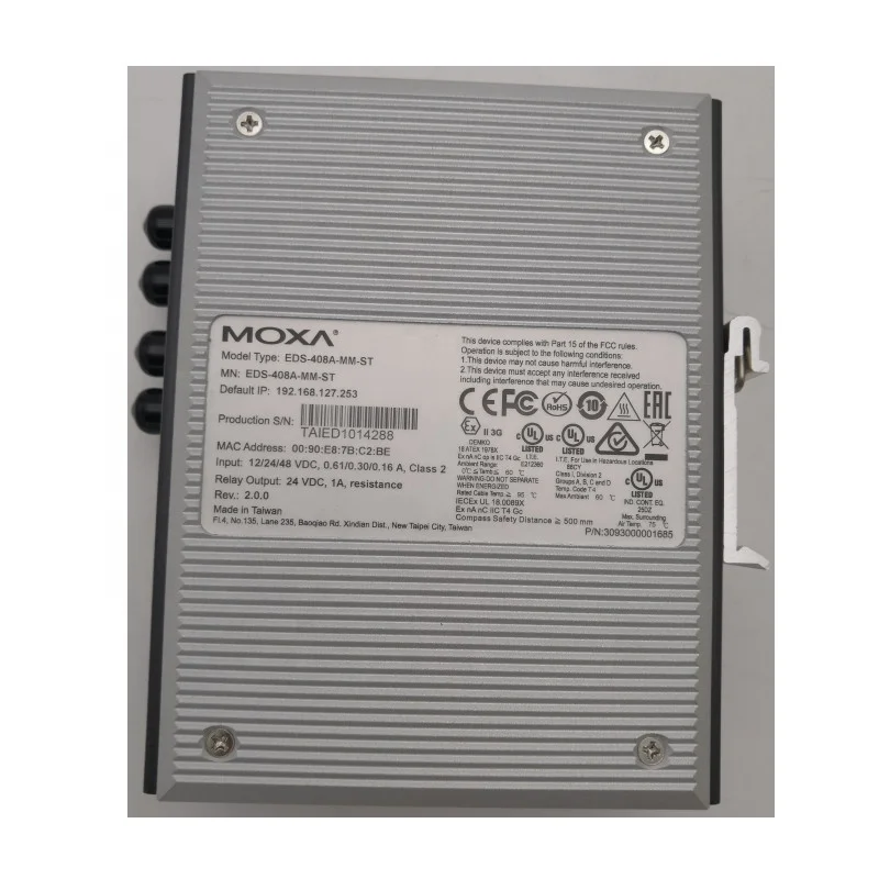 

MOXA EDS-405A Entry-level managed Ethernet switch with 5 10/100BaseT(X) ports