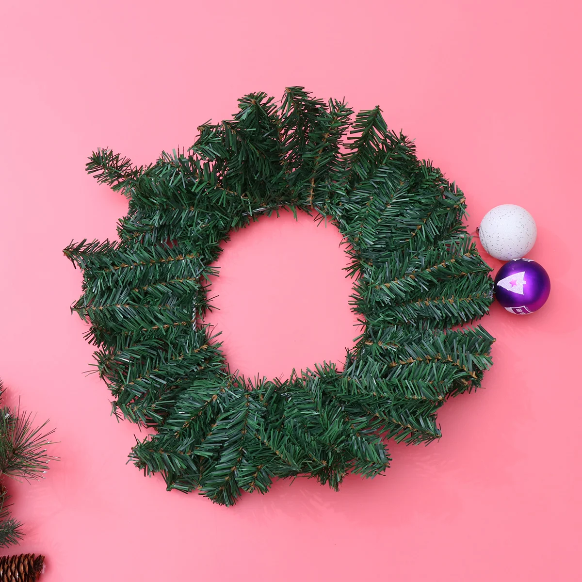

40CM Christmas Wreath Front Door Garland with Pine for Party Decoration