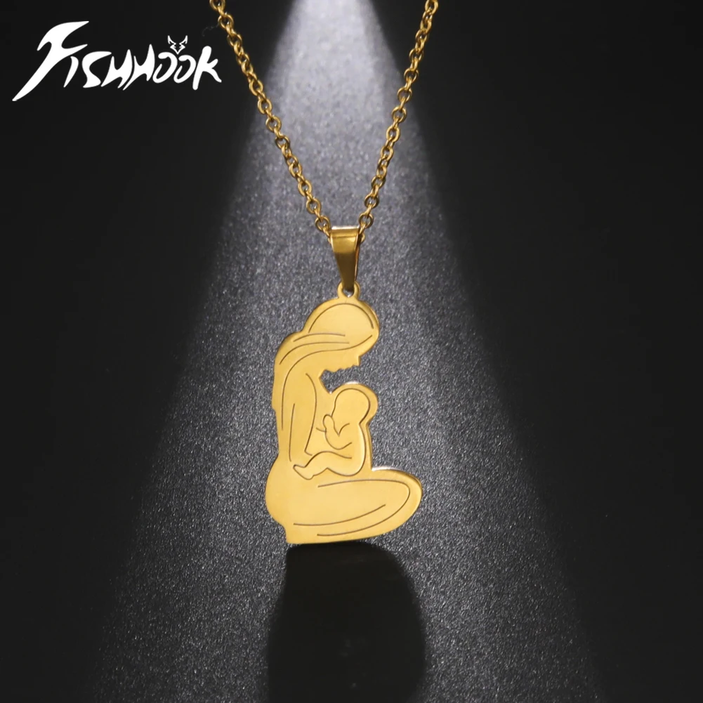 Fishhook Ожерелье на день матери цепочка для мамы подарок семьи ребенка