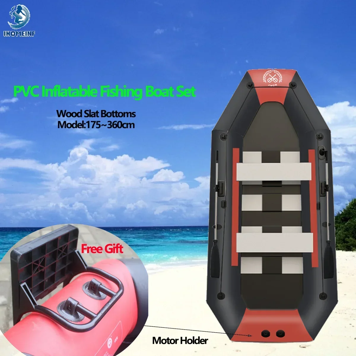 IHOMEINF 1 75 ~ 3 6 м надувная рыбацкая лодка ПВХ 0 7 мм утолщенный каяк-каноэ человек