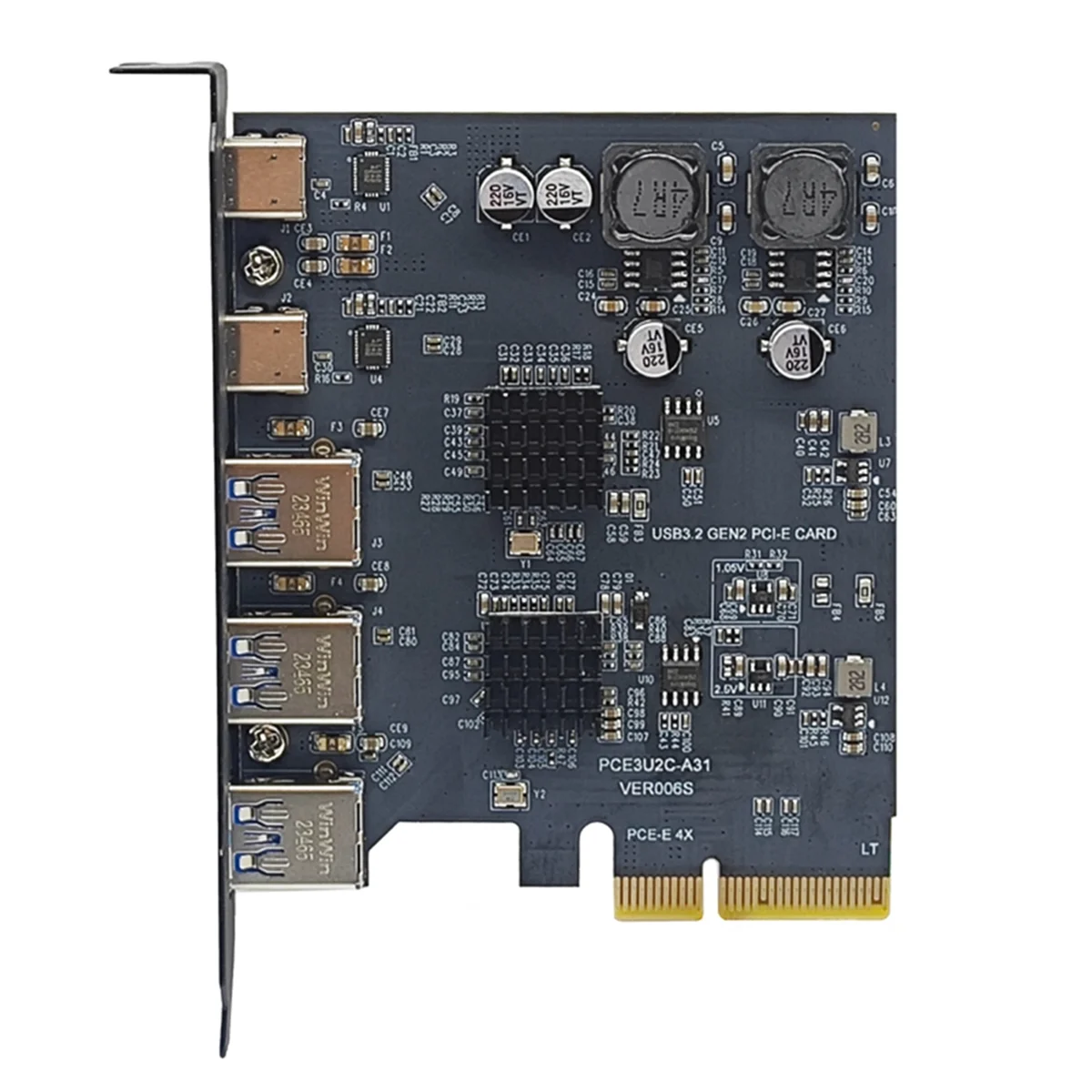 Адаптер PCI Express X4 на 2 порта типа C + 3 USB3.2 Gen2 10 Гбит/с ASM3142 чип VL822 Карта расширения USB