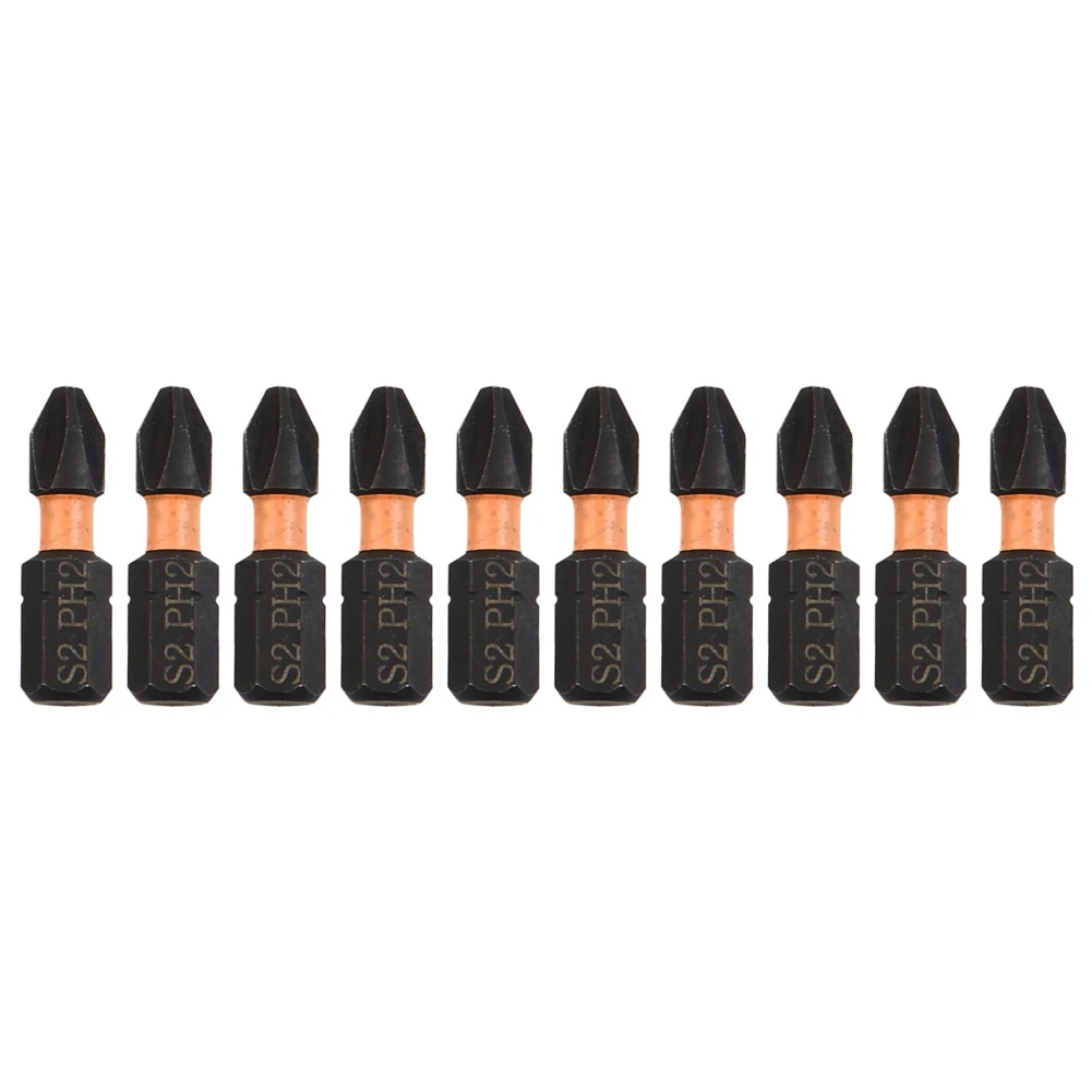 

10pcs Impact Screwdriver Bits Set 25mm 1/4Inch Hex PH2 Alloy Steel For Impact Electric Screwdrivers Hand Drills Hand Tools