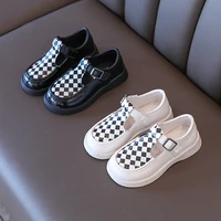 children pu shoes 2022 new retro british style mary jane shoes boys lattice korean simple fashion kids shallow shoes for girls