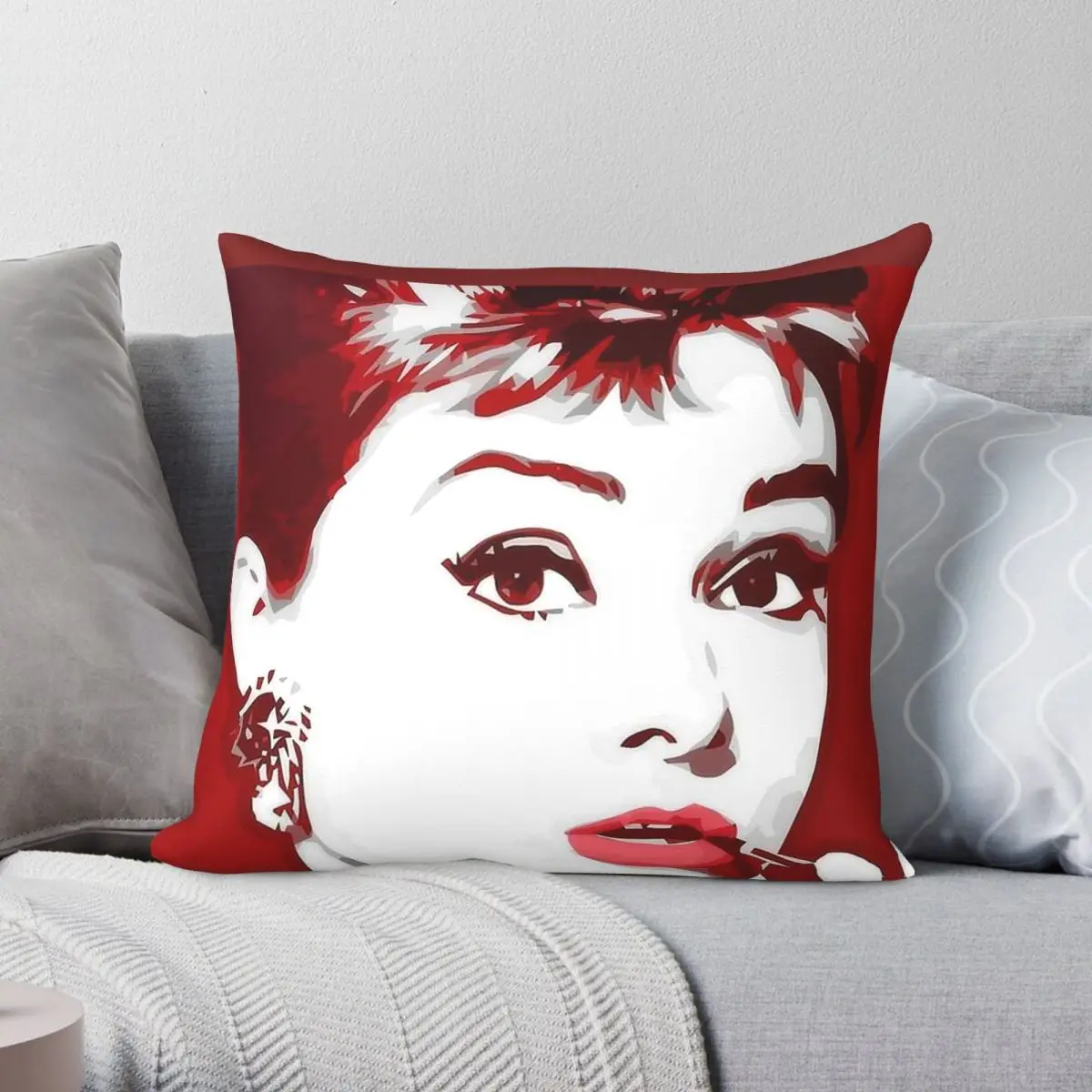 

Чехол для диванной подушки с принтом в виде Одри