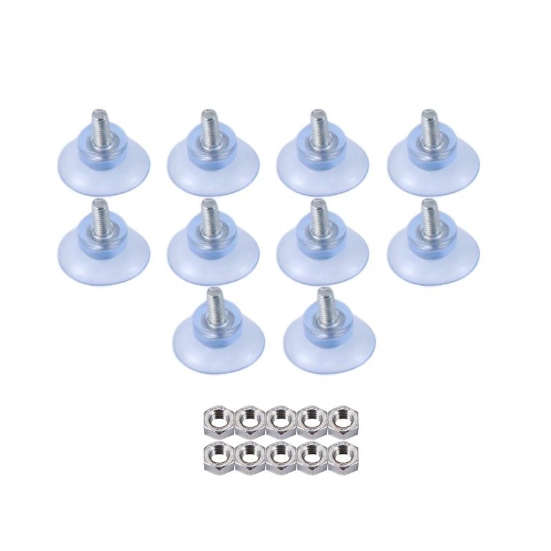 

JEYL 10 Pcs Rubber Strong Suction Cup Replacements for Glass Table Tops with M6 Screw