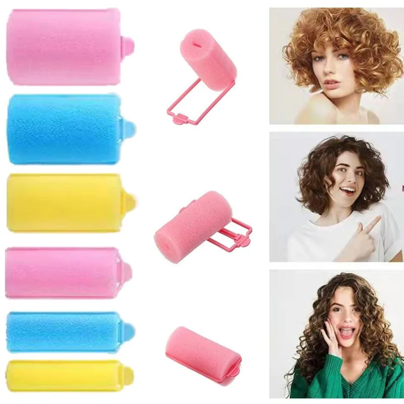 

6-14pcs Soft Sponge Foam Cushion Hair Rollers Curlers Hair Salon Barber DIY Curls Hairdressing Kit DIY Home Hair Styling Tools