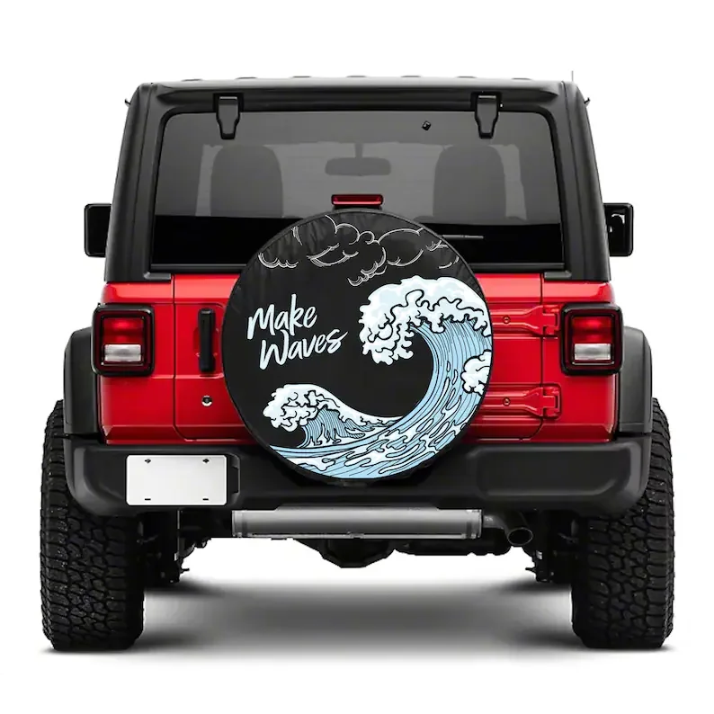 

Make Waves Tire COVER CAR, Black, Jeep Artwork Design, Digital Download