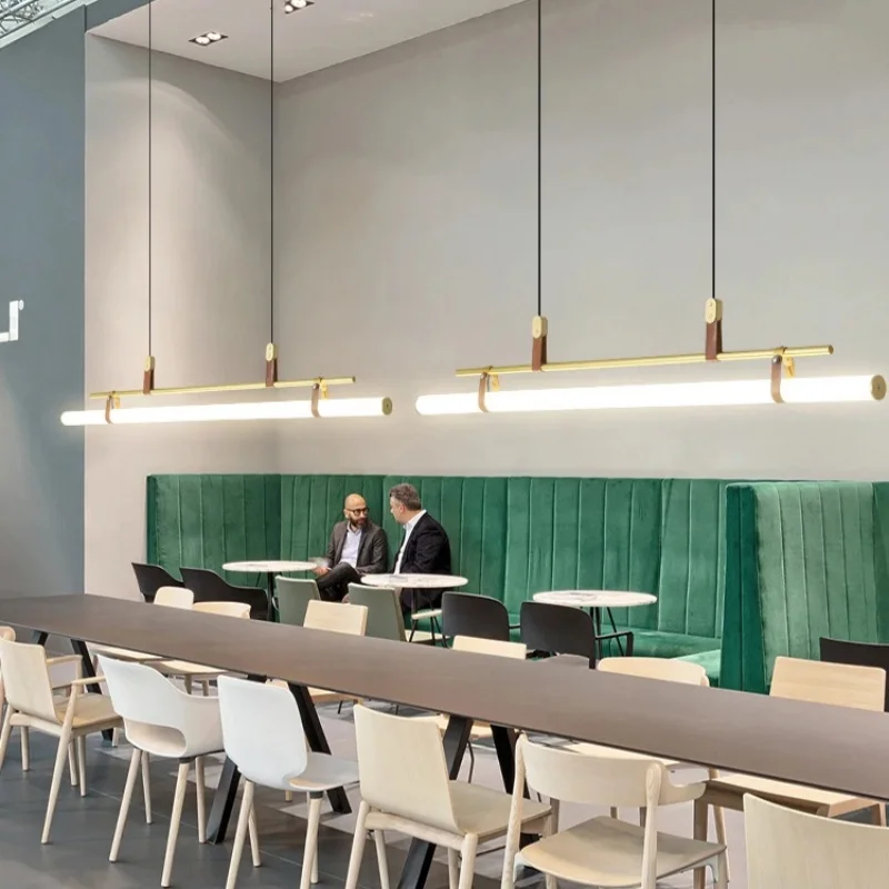Современный минималистичный длинный подвесной светильник для бара кабинета