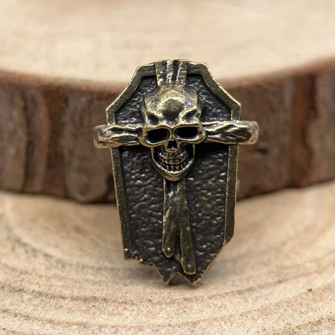 Браслет из латуни Skull Cross Shield