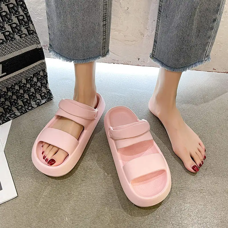 

Number 3.5 Men's Leather Flip Flops Thick Sole Men Designer Shoes Shock Absorption Heel Sandal Wedge Heels Slipper Top Tennis