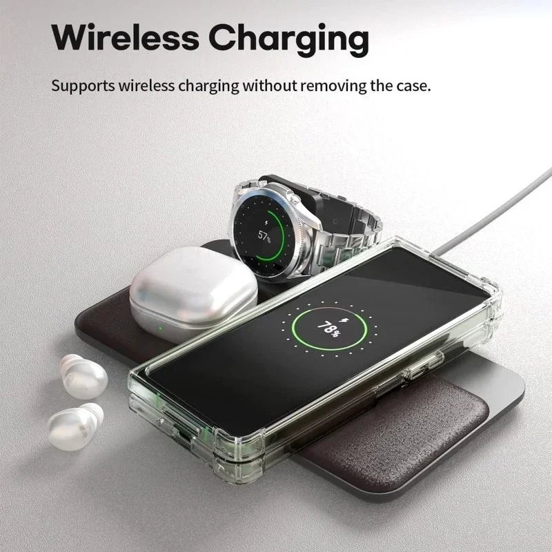 Прозрачный Жесткий Чехол Для ПК Samsung Galaxy Z Fold 6/5/4/3/2-передняя И Задняя Защитная