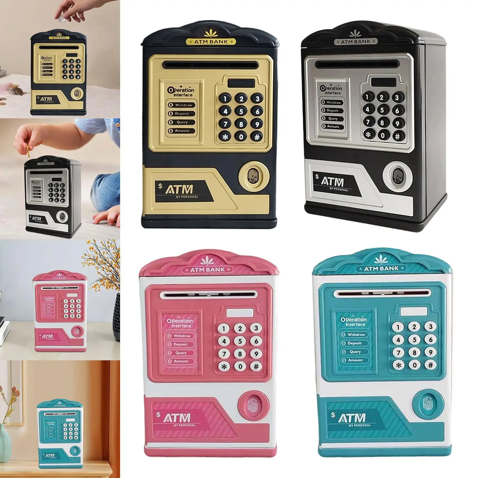 Контейнер для экономии денег детей праздничный подарок копилка банкоматов от 3