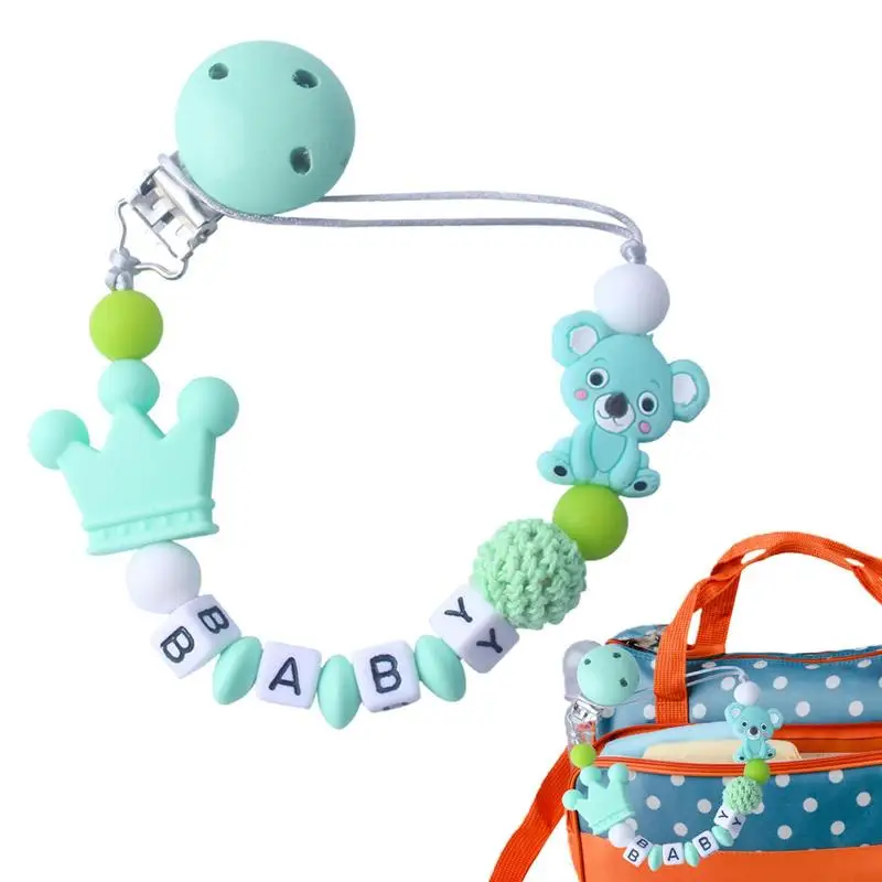 

Infant Pacifier Clip Soothie Pacifier Holder Teething Straps Unisex Design Silicone Dummy Clips Baby Pacifier Clip Baby Teething