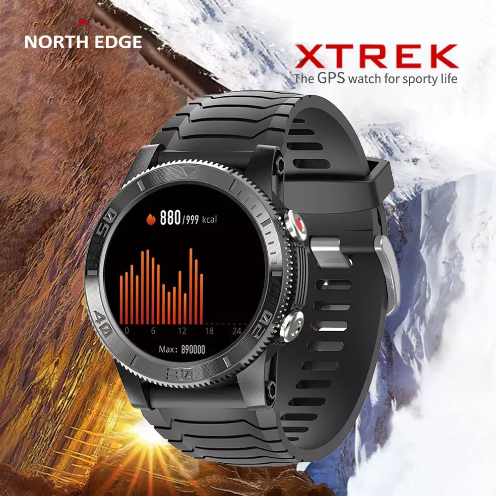 

NORTH EDGE 2022 New Sports Smart Watch GPS GLONASS GALILEO Heart Rate SpO2 VO2max Stress 120+ Sports Mode 18days Standby Compass