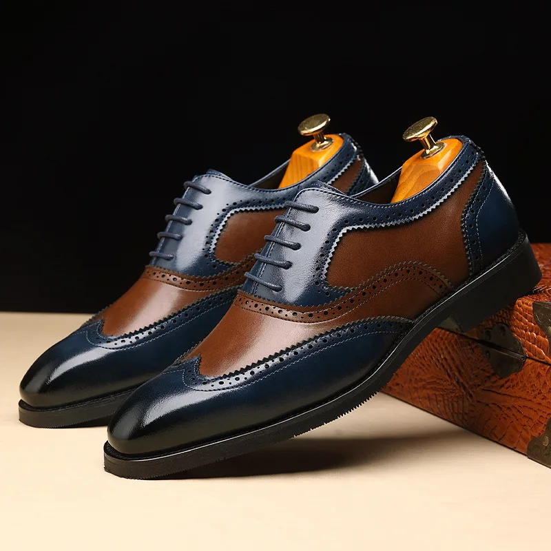 

Роскошные Дизайнерские деловые кожаные туфли-броги с острым носком, мужские повседневные лоферы, свадебная формальная Классическая обувь, мужская обувь для тенниса