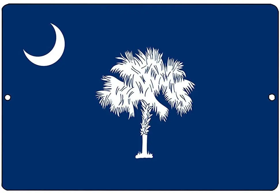 Тактический флаг штата Южной Каролины металлический жестяной знак Настенный