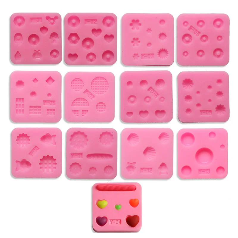 

1Pcs DIY Cake Baking Mould Accessories Silicone Chocolate Mold Food Grade Heart/Dot Pattern Mini Gemstone Cake Decorating Tools