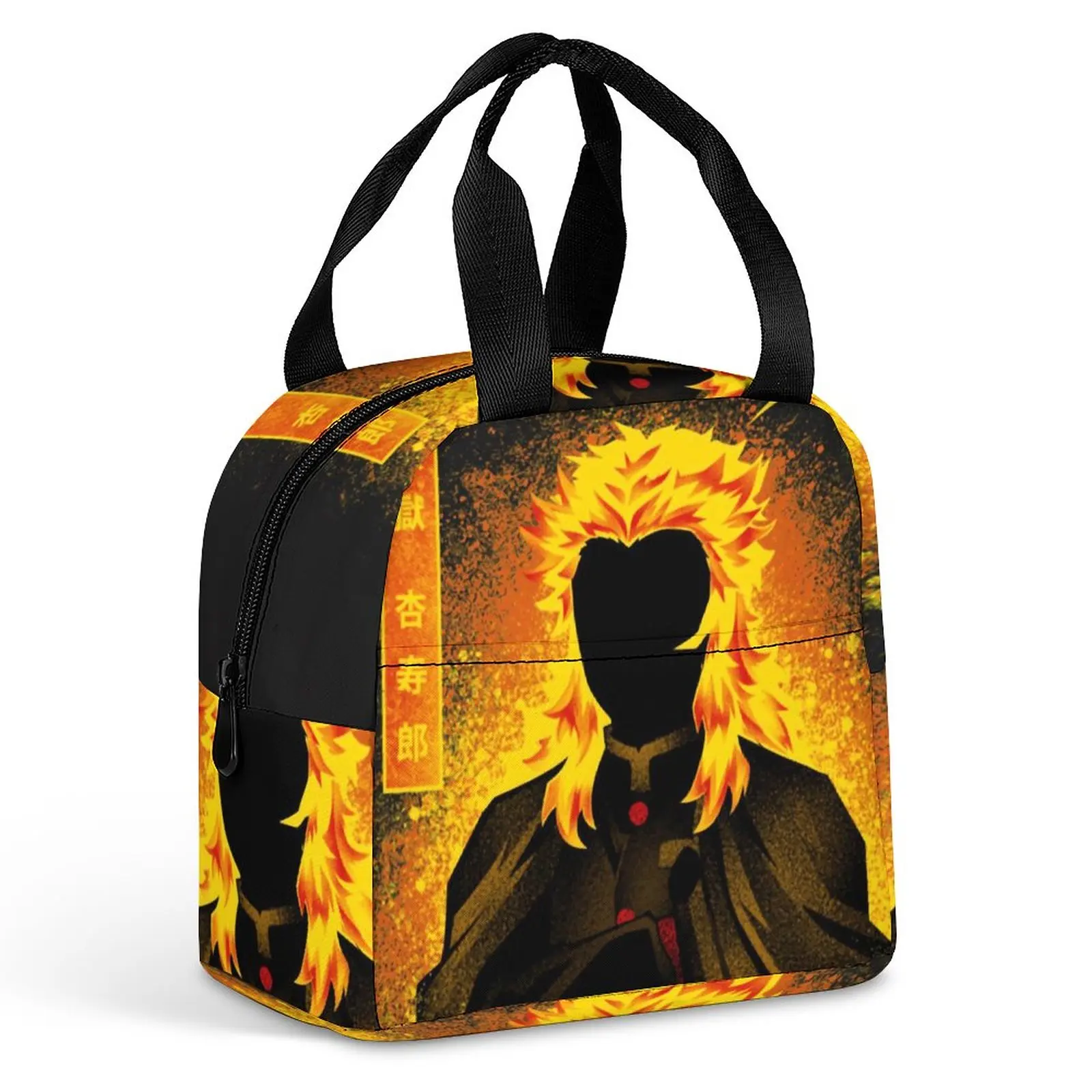 

Anime Demon Slayer Lunch Bag Hashira Kyojuro Hashira Leisure Lunch Box Picnic Portable Thermal Tote Handbags Print Cooler Bag