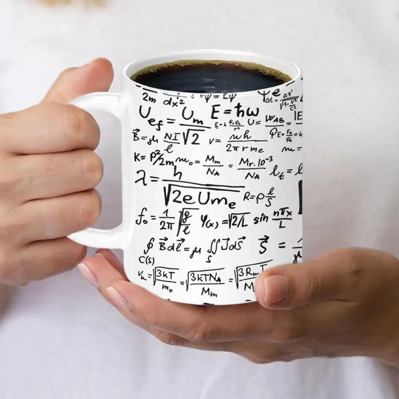 

Math Mug Famous Mathematical Formulas Coffee Mug Funny Sarcastic Motivational Inspirational Gifts Cup for Coworkers Friends